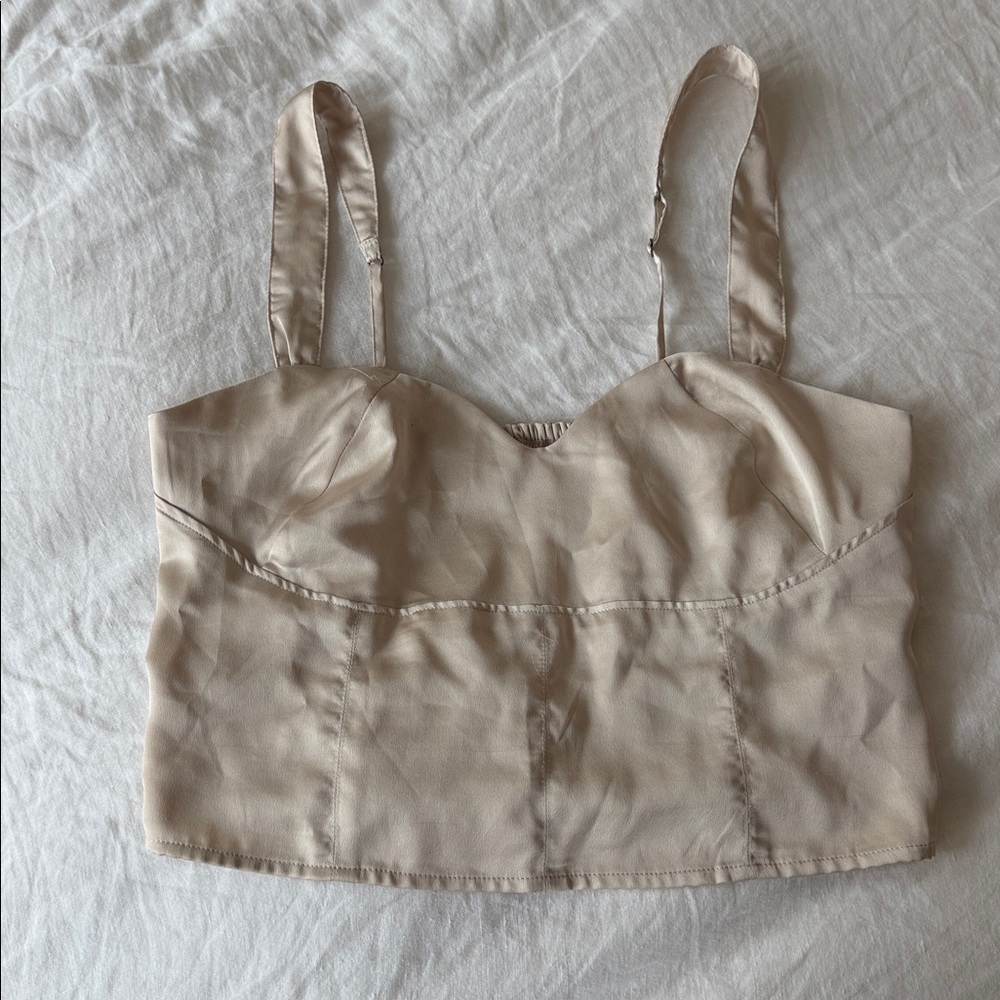 Abercrombie & Fitch Textured Beige Top